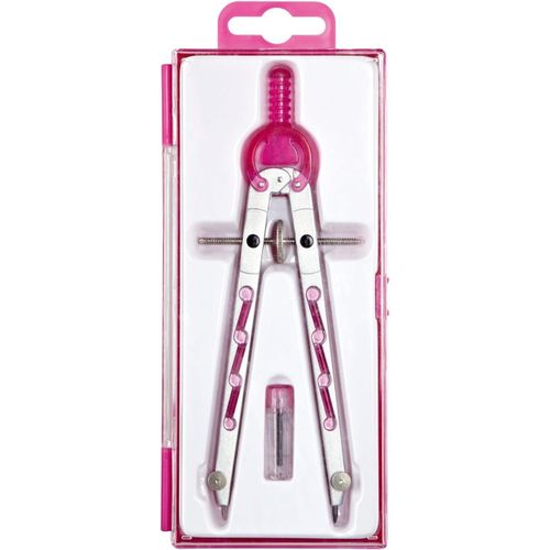 Meimie-Albert 1356¿20 Lot De Géométrie Compas Avec Roue Dentée,Longueur 165mm,Rose/Argent