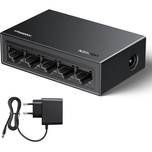 KALANKA-Switch Ethernet Gigabit 5 Ports Hub Ethernet 10 100 1000Mbps Switch RJ45 Idéal pour Bureau et Maison Plug Play Multiprise RJ45 Compatible avec PC TV Imprimante Caméra Routeur