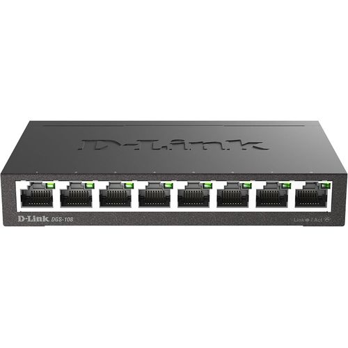 meimie-Dgs-108 Switch 8 Ports Gigabit Metallique 10/100/1000Mbps-Idéal Partage De Connexion Et Mise En Réseau Small/Home Office