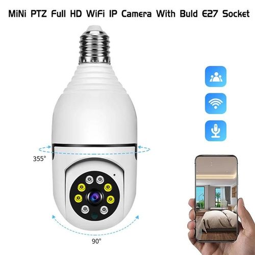 ore-Caméra de Surveillance à ampoule HD 1080P E27,antivol,moniteur de sécurité intérieure et extérieure,sans fil,WiFi,Vision nocturne,Audio IP