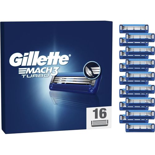 Lot De 16 Recharges De Rasoir Pour Homme Mach3 Turbo, Authentiques, Cartouche Avec Bande Lubrifiante Pour Une Glisse Fluide, Nouveau Revêtement De Lame Pour Réduire La Pression Sur La Peau[Z67] 