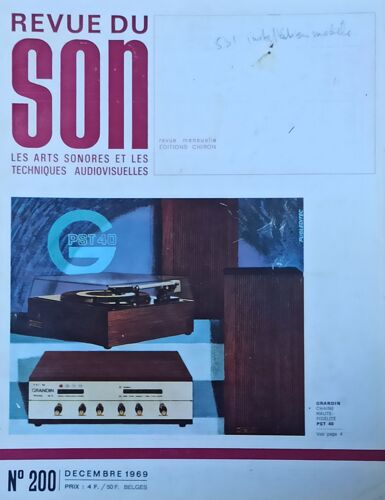 Revue Du Son Arts Sonores Et Techniques Audiovisuelles N° 200 - Décembre 1969