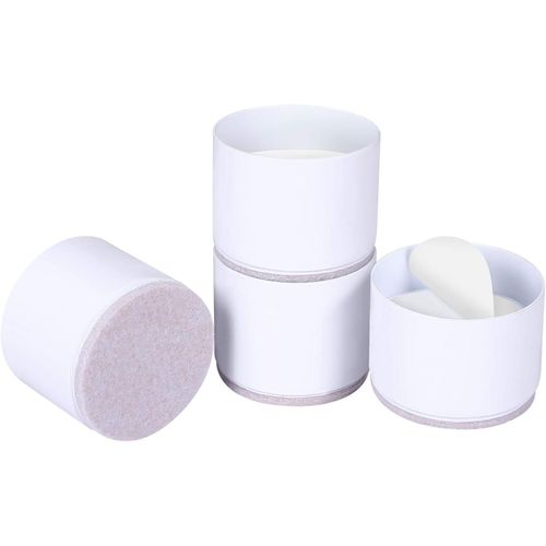 Eryi-Lot De 4 Rehausseurs De Lit Robustes Pour Canapé, Table, Hauteur De Levage De 3 Cm, Coussinet Inférieur Pour Protéger Les Sols, Acier Massif Offrant Un Soutien Solide (Blanc, Rond)