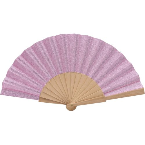 SJZG-- Eventail Mariage Pliant En Tissu Glitter Rose Clair | Ventilateur De Poche Femme Elegant | Eventail Japonais | Éventail Personnalisable | Cadeau Mariage