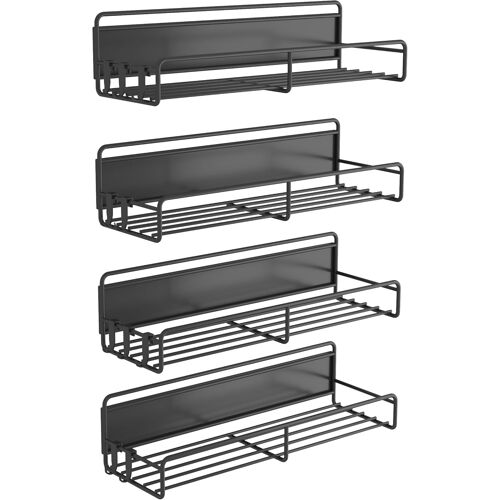 4 Pièces Étagère Magnétique Pour Réfrigérateur,Étagère À Épices Magnétique Pour Le Réfrigérateur ¿Noir¿[CHU10501989]