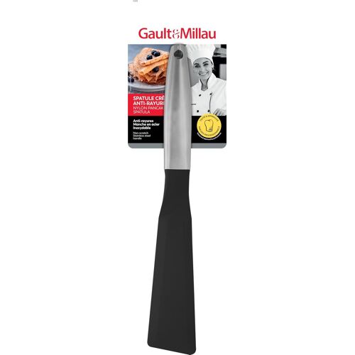 Kalanka- Spatule À Crêpes En Nylon - Anti-Rayure - Fine Et Maniable Pour Des Crêpes Parfaites - Résistante Et Légère - Lot De 1, Noir-Kalanka