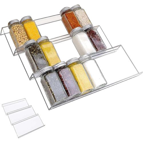 Épices Cuisine Tiroir, Support Organisateur Épices Tiroir, Porte Épices Extensible Largeur, Convient Pour Les Armoires, Les Plans De Travail, Les Objets De Collection Et Les Cosmét[Chu10503540]
