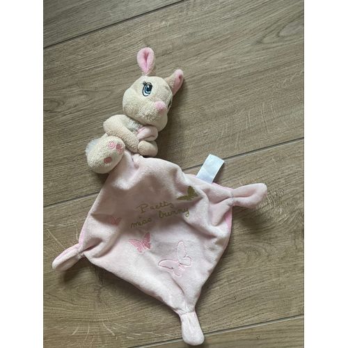 Doudou peluche lapin panpan miss pretty bunny rose Kiabi baby 