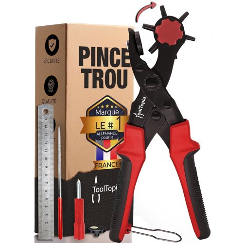 JEXNOVASHOP-Pince perforatrice, poinçonneuse, kit complet, pour cuir, papier, ceinture, tissu, biothane, cuir synthétique, etc., avec levier confortable