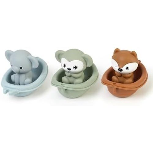 Eryi-- Jouets De Bain Pour Bébé - 3 Animaux Mignons (Éléphant, Singe, Renard) - Jouet Éducatif Pour Enfants Pour Le Bain - Matériau Durable Et Sans Danger