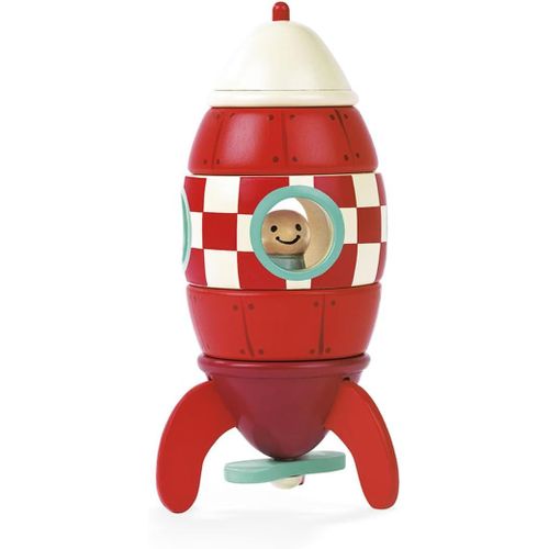 Kit Magnet Fusée-Fusée Aimantée À Construire-Jouet D'Éveil En Bois-Jeu De Construction-Imaginer Et Construire-Dès 2 Ans,J05207