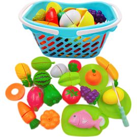 ERYI-Ensemble De Jouets De Cuisine, Jouet Alimentaire Pour Enfants, Filles, Garçons, Jeu De Rôle, Cadeau Avec Panier, Cadeau De Jeu Éducatif Pour Enfants De 2 Ans Et Plus