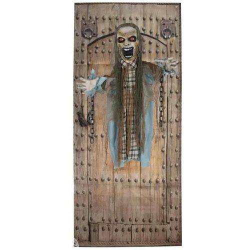 Rideau De Porte - Décoration Halloween - Zombie - 100 Cm - Multicolore - Animé Et Lumineux