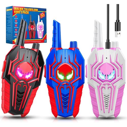 ERYI-Jouet Garcon 3 4 5 6 7 8 9 10 Ans, Talkie Walkie Enfants Rechargeable Jouet Fille 3-10 Ans Spider Talkie Walkie Cadeau Garcon Fille 3 4 5 6 7 8 9 10 Ans Toki Walki Jeux D'Extérieur Enfant