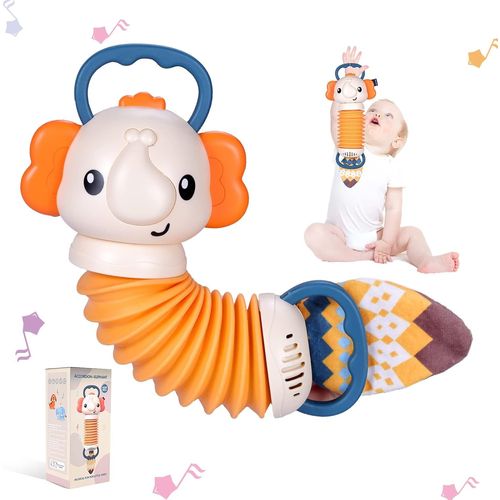 ERYI-Jouet Musical Éléphant Accordéon Pour Bébé, Jouets D'Éveil Musicaux,Jouet Éducatif Précoce Instruments De Musique Pour Les Enfants 1 2 3 Ans Et Plus Enfant Parfait Cadeaux Pour Les Enfants.