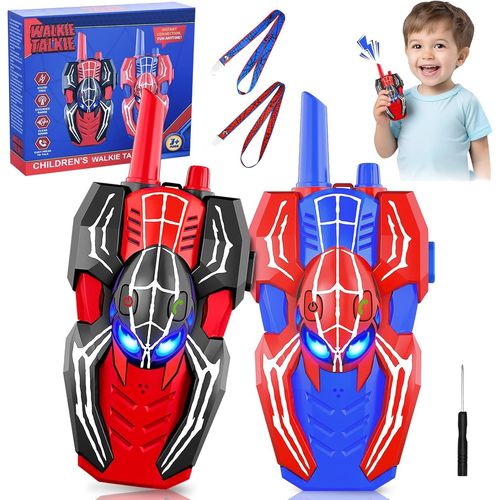 ERYI-Talkie Walkie Enfants, 2 Pièces Spider Toki Walki Jouet Cadeau Pour Enfants 3 4 5 6 7 8 9 10 11 12 Ans, Takie-Walkies Longue Portée Pour Aventures En Plein Air, Camping, Randonnée