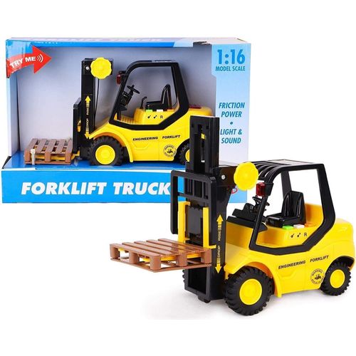 ERYI-® 23 Cm (9") Transpalette À Chariot Élévateur À Friction - Échelle (1:16) - Jouet De Construction Pour Garçons Avec Lumières Et Sons - 3 Ans Et Plus