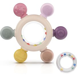 Anneau De Dentition Pour Bébé,Hochets De Dentition En Silicone Jouet De Dentition,Accessoires D'allaitement Sans Bpa Pour Bébés De 3-6 6-12 Mois Autistes,Cadeaux Pour Enfant.[H6]