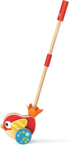 Ulteronixshop-Lilly L'Oiseau Jouet Musical Jouet en Bois Enfant 1 An et plus - Jouet à Tirer Musical - Motricité, Imagination & Dextérité de l'Enfant - Jouet 1 an 100% Sûr - Taille du Manche Réglable