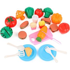 ERYI-Fruits Et Legumes Jouets,27 Pièces Fruit Et Legumes Jeux Enfant,Jeux De Cuisine Enfants,Fruits Légumes À Découper,Enfants Jeu D'Imitation Jeux Legumes A Decouper Cadeau Enfant 3 4 5 6 Ans