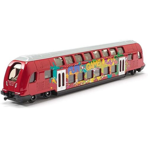 ERYI-1791 - Train À Deux Étages, 1:87, Rouge, Métal/Plastique, Design Graffiti
