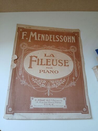 Mendelssohn La Fileuse Romance Piano