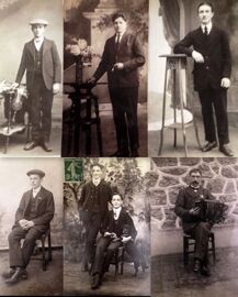 Lot De 12 Photos Anciennes Noir Et Blanc : Portraits D'Hommes Plus Ou Moins Jeunes Entre 1910 Et 1930