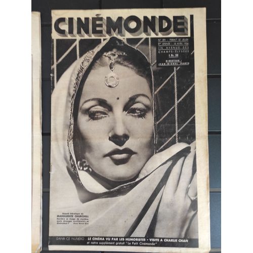 Cinémonde : 4 Exemplaires De 1936 (C.Chaplin, P.Laughton, M.Dietrich, D.Darrieux, P.Fresnay, M.Carné...)