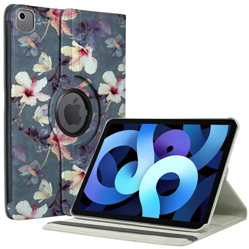 Coque pour iPad Air 11 Pouces (2024/2025) / iPad Air 4/5 10,9 Pouces, Rotatif 360° Multi-Angle Motif Fleur