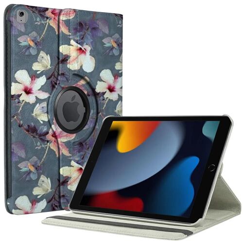 Coque Pour Ipad 10,2 Pouces (2019/2020/2021) Protection Antichoc Élégant Avec Support Rotatif - Motif Fleur