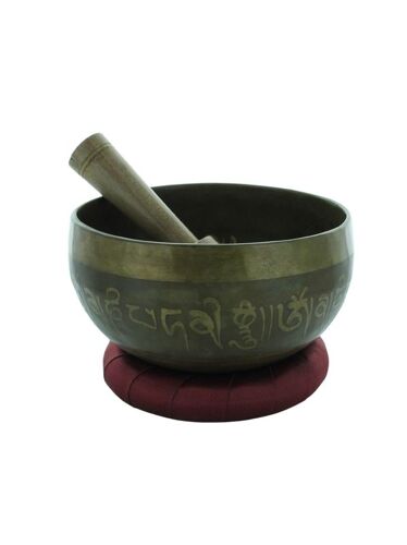 Coffret Bol Chantant Traditionnel Gravure Bouddha Diamètre 14 cm