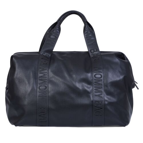 Sac À Langer Mommy Bag Signature Simili Cuir Noir - Childhome