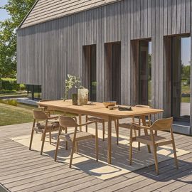 Salon De Jardin En Teck Massif Extensible 6/8 Pers.
