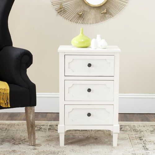 Table D'appoint En Bois Mixte Blanc
