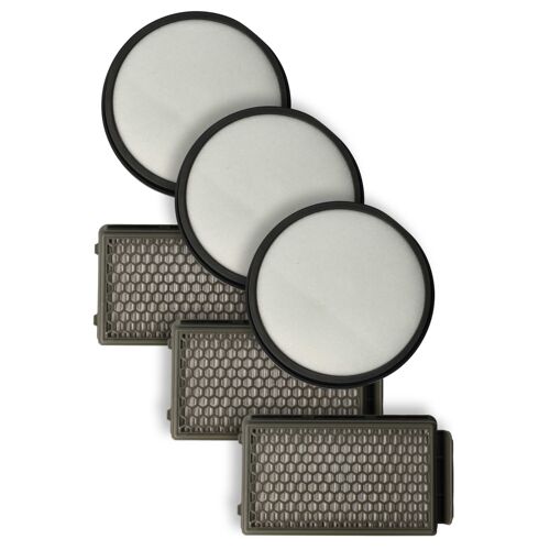 vhbw Lot de 6 filtres compatible avec Rowenta RO3731EA, RO3753EA, RO3786EA, RO3718EA, RO3724EA, RO3798EA aspirateur - filtre HEPA, filtre pré-moteur