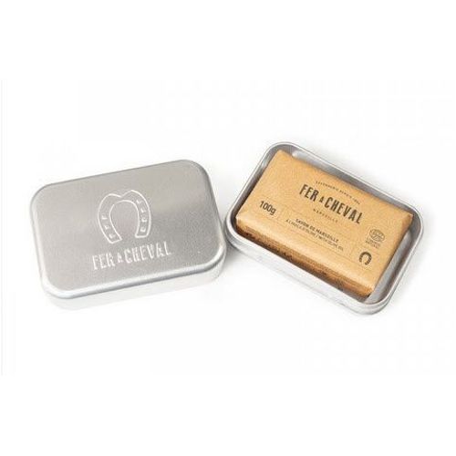Savon   Kit Voyage – Savon De Marseille 100g Et Boite Métallique – Fer À Cheval 