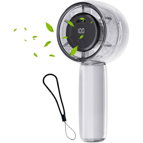 Mini ventilateur portable rechargeable de type C avec 7 modes d'éclairage, 1800 mAh, autonomie complète, 8 heures, petit ventilateur à main, design de poche pour voyage/été/concerts/bureau
