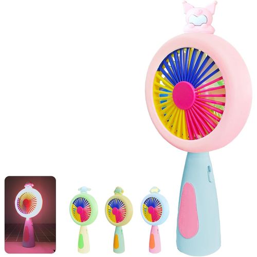 Lumineux Ventilateur Portable, Rechargeable Ventilateur Portatif, Ventilateur Silencieux Mini Portable Rechargeable par USB, pour Camping Bureau Poche Office Voyage