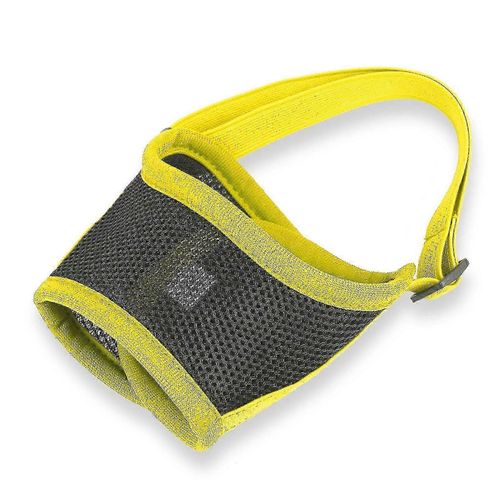 (Jaune-L) Muselière Anti-Morsure Pour Chien, Réglable Et Respirante, Idéale Pour L'extérieur