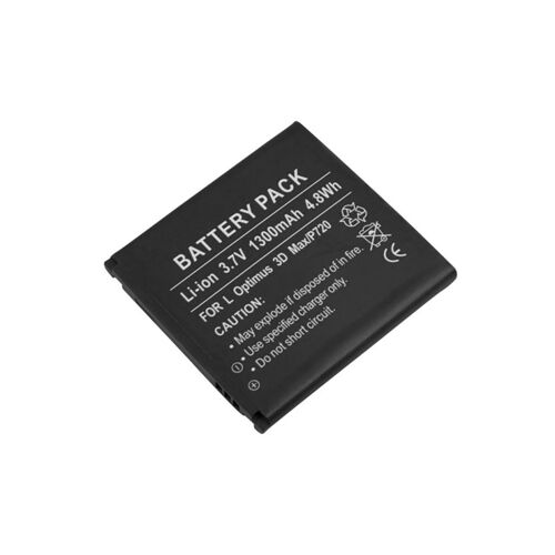Batterie Li-Ion 1300mah Pour Smartphone Lg Optimus 3d Max 3,7v Noir