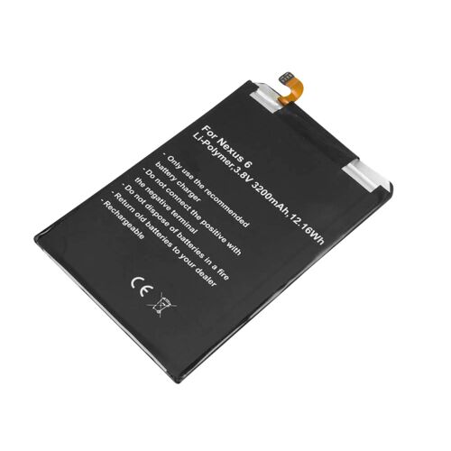 Batterie de Remplacement pour Nexus 6 Li-Polymer 3,8V 3200mAh 12,2Wh Noir