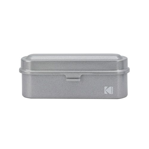 KODAK Film Case (135) - Boîtier Compact en Acier pour 5 Rouleaux de Film 135 mm, Capot Amovible, Design Années 70, Protection Poussière et Humidité - Gris