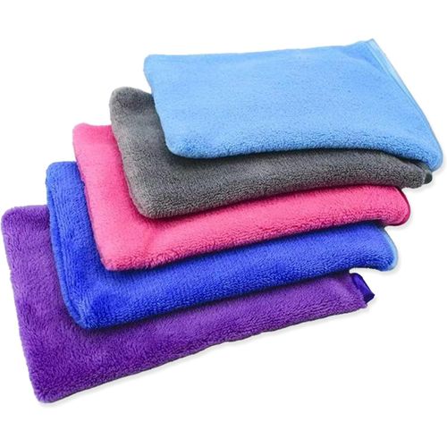 Rfvvv-Lot De 5 Gants De Bain En Flanelle | Gants De Toilette En Microfibre Ultra Douce Pour Adultes Et Enfants | Gants De Bain Et De Douche Exfoliants Réutilisables | Haute Absorption Et Doux Pour La