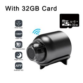 Mini Caméra De Surveillance Intérieure Ip Wifi Hd 1080p,Dispositif De Sécurité Sans Fil,Babyphone Vidéo,Vision Nocturne,Enregistreur Audio - Type Camera And 32gb Card