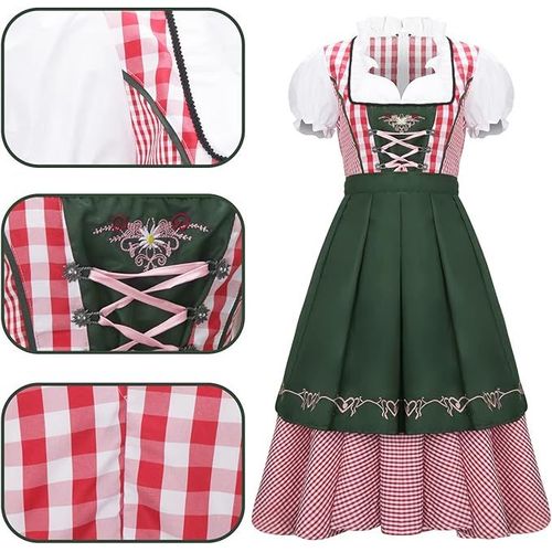 • Déguisement Femme Bavarois, Oktoberfest. 3 Pièces, Taille M