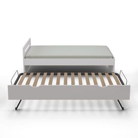 Lit Gigogne Bois Massif Blanc 80x200 Cm