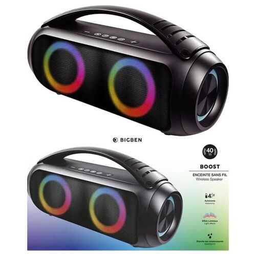 Enceinte Bluetooth - BIGBEN - BOOST - 40W - IPX5 - 8h Autonomie