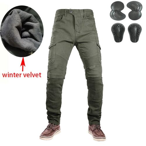 Jeans D'équitation Pour Hommes,Pantalon Chaud Et Épais,Double Couche,En Coton Polaire Tactique,Long,Hiver