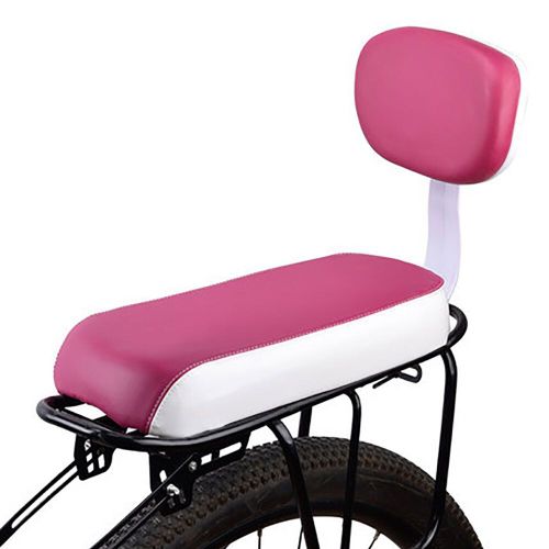 Siège Arrière De Vélo En Cuir Pu,Coussin Souple,Siège Arrière T1,Degré D'eau,Siège Pour Enfants Avec Assistance Dorsale,Accessoires De Vélo -Back Seat-Rose