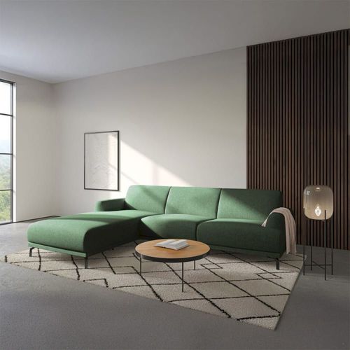 Canapé D'angle Gauche En Polyester Vert Foncé